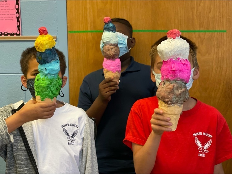 image of paper maché ice cream cones