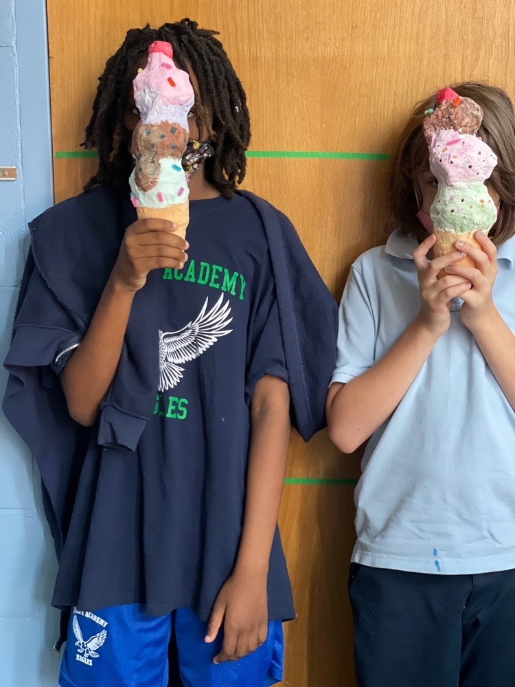 image of paper maché ice cream cones