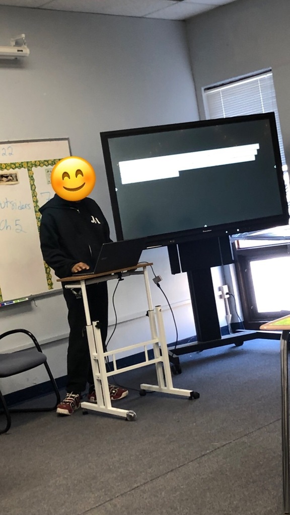 student presenting
